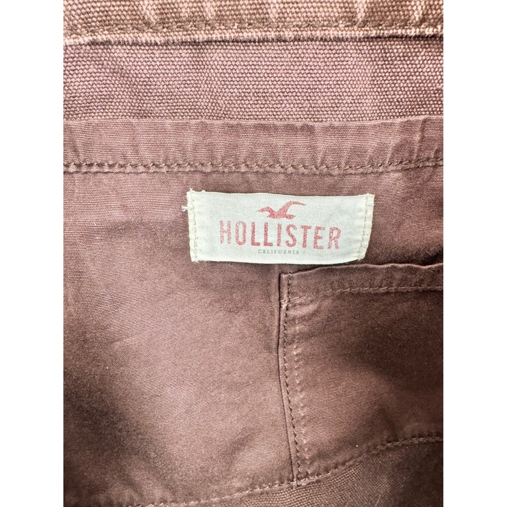 Hollister Messenger Bag Women OS Brown Y2K Canvas Corduroy Trim Crossbody - Picture 4 of 13